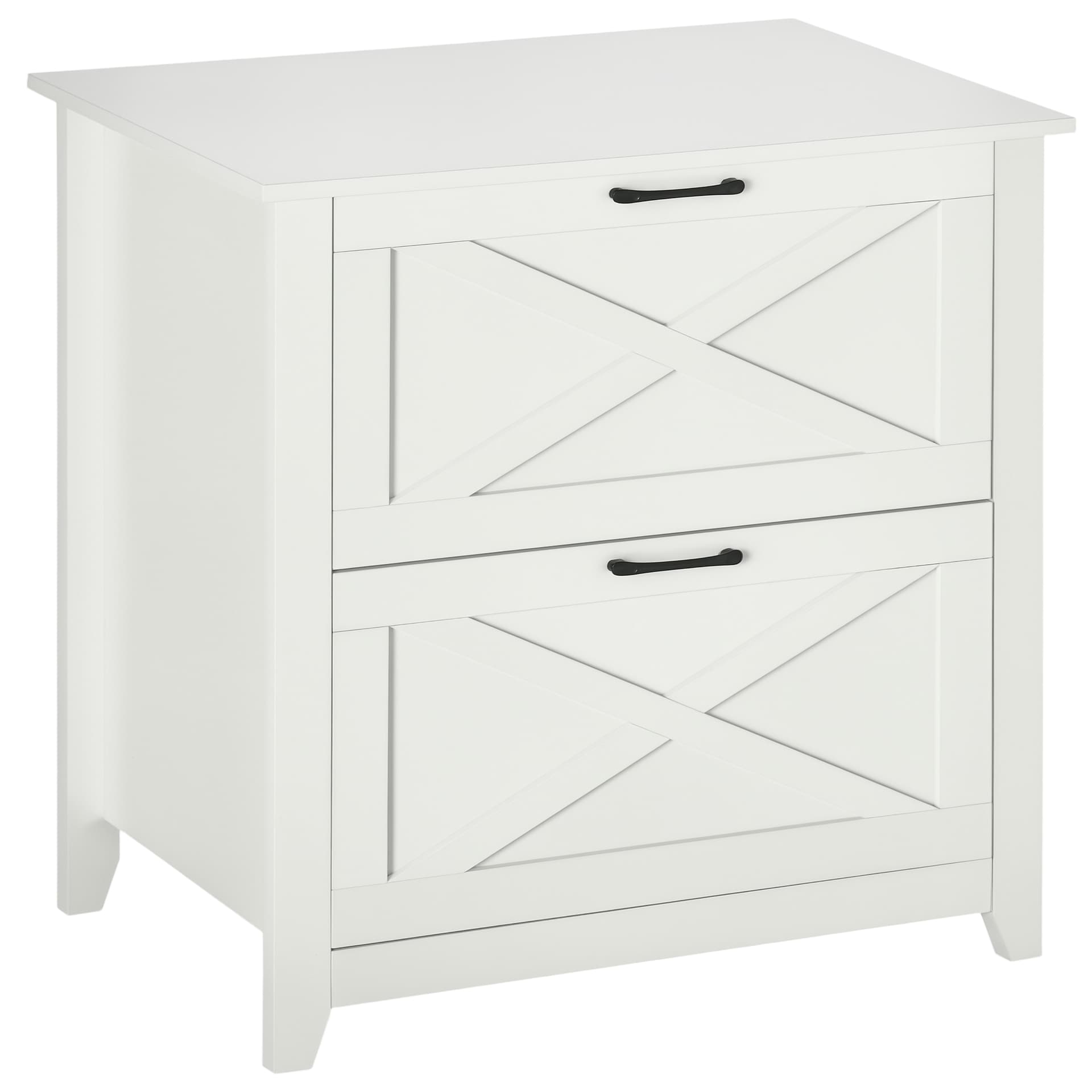 Vertical File Cabinet with Hanging Bars for A4 Size for Home Office, 29.9"x 19.7"x 30.3", White