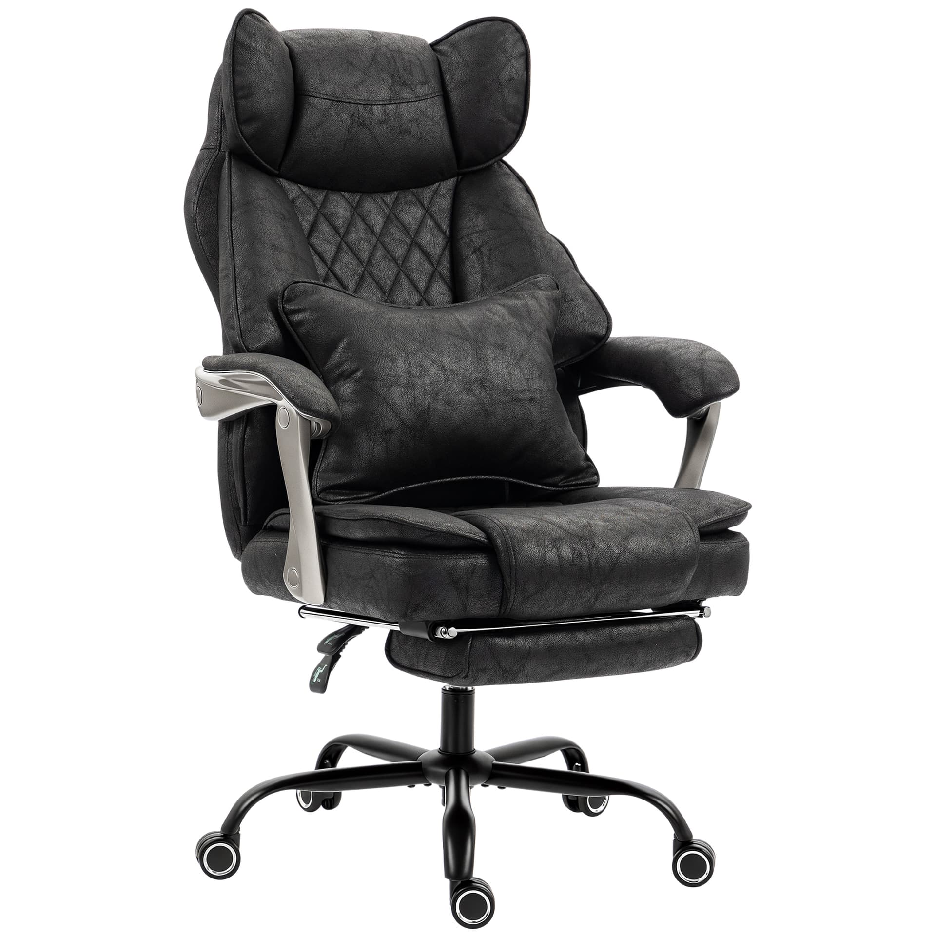 Executive Office Chair, Leathaire Big and Tall Office Chair 400 lbs with Wide Seat, Reclining, Lumbar Support, Black